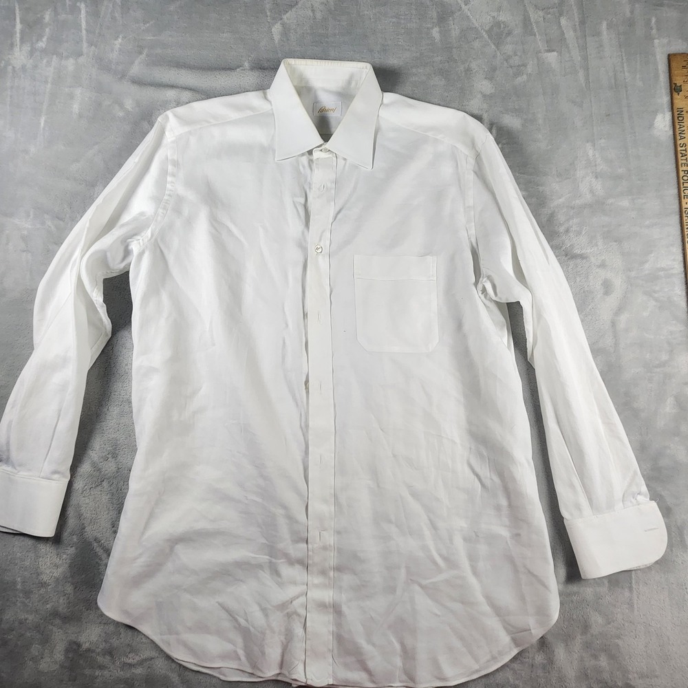 BRIONI White Dress SHIRT 100% Cotton Size 16.5 Us 42 Eu